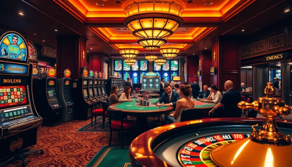 Experience the thrill of e28 casinos with vibrant slot machines and intense poker games.