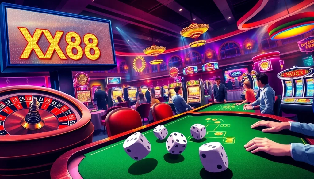 Experience the thrill of gambling at XX88 with vibrant casino games like poker, roulette, and slot machines.