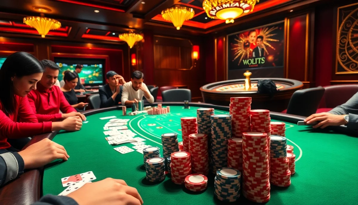 Experience the adrenaline of VMAX Game at a high-stakes poker table, bathed in luxurious casino ambiance.