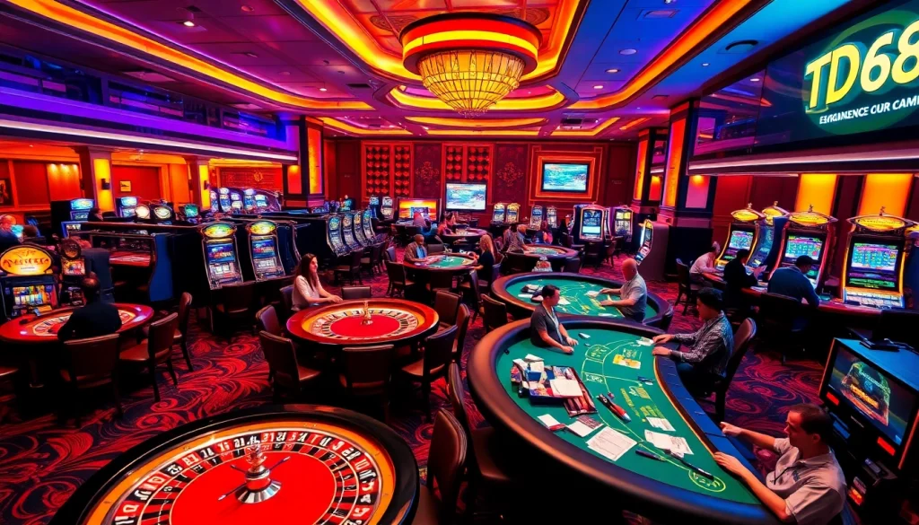 Experience the excitement at TD88 Casino with engaging players at vibrant gaming tables.