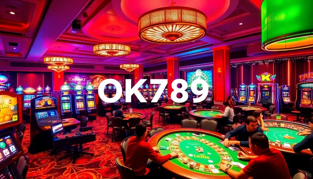 Experience the thrill of casino gaming with OK789, featuring dynamic tables and engaging players in action.